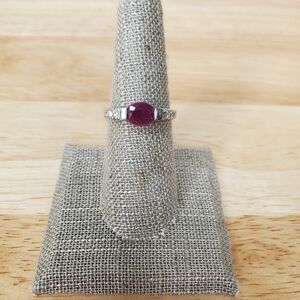 Sterling Silver Ruby Cubic Zirconia Ring RJ Graziano Size 7